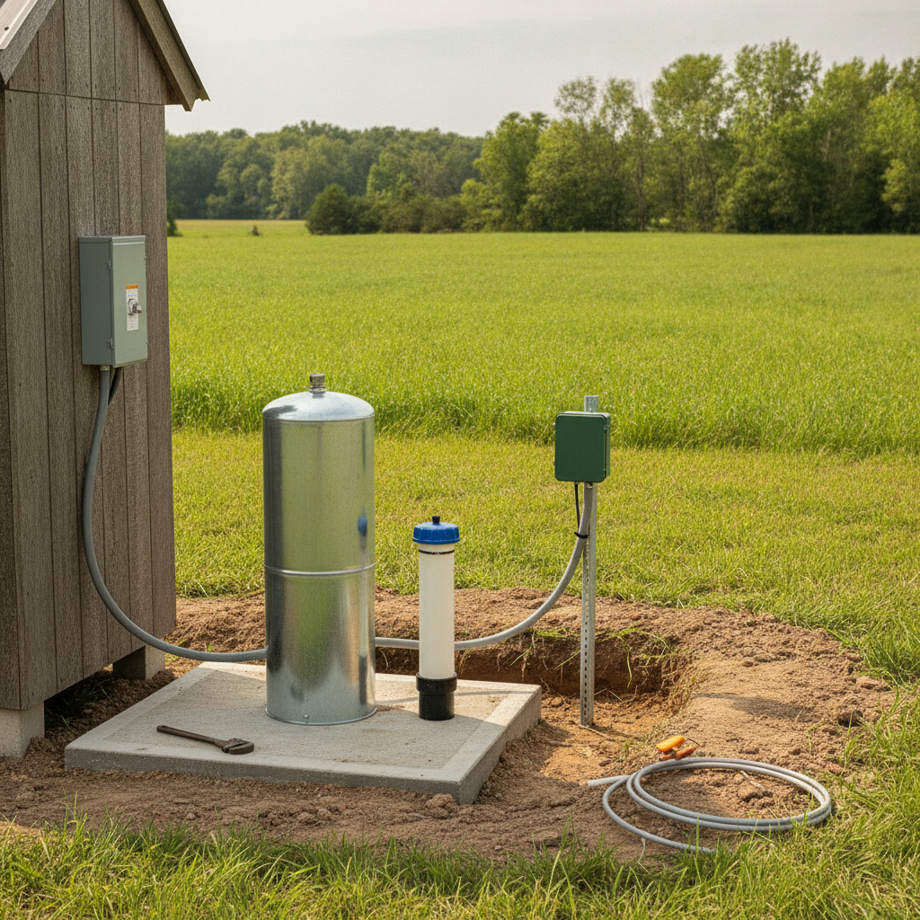well pump installation, no humans